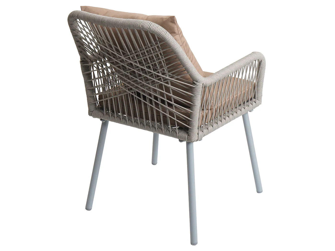 Tuinstoel MCW-O12 (set van 2),  grijs, bekleding taupe