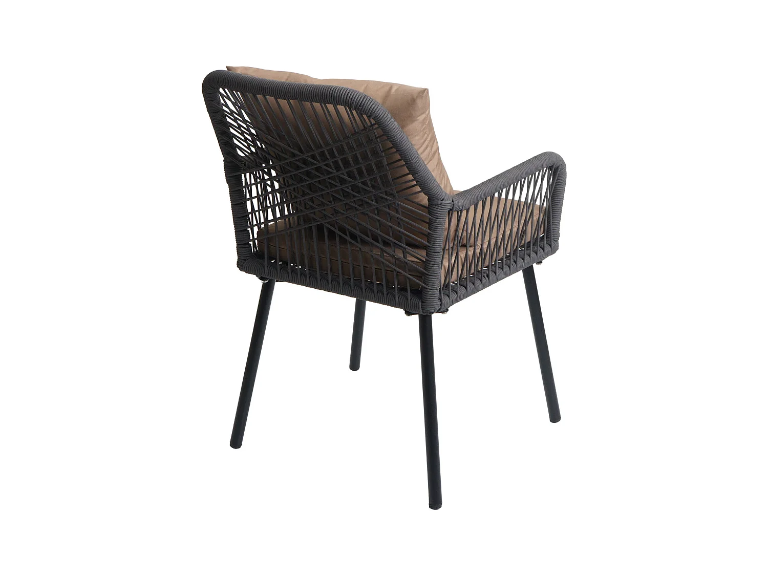 Gartenstuhl MCW-O12 (2er-Set), Anthrazit, Bezug taupe