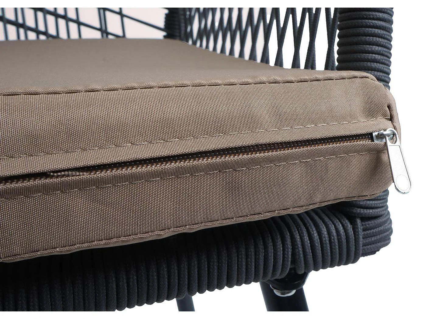 Gartenstuhl MCW-O12 (2er-Set), Anthrazit, Bezug taupe