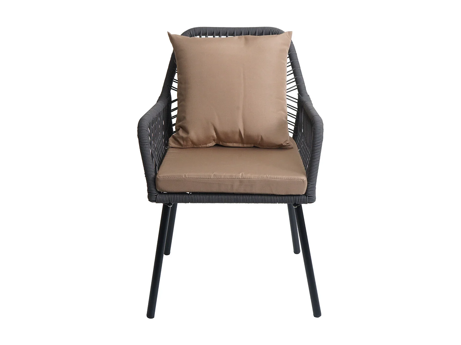 Chaise de jardin MCW-O12 (lot de 2),  anthracite, housse taupe