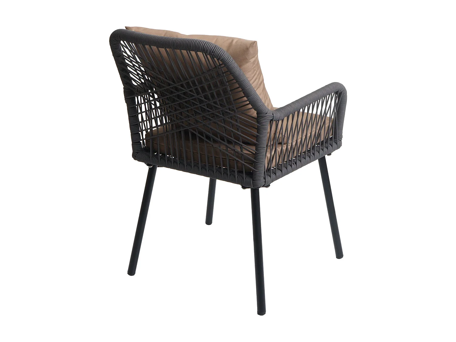 Chaise de jardin MCW-O12 (lot de 2),  anthracite, housse taupe