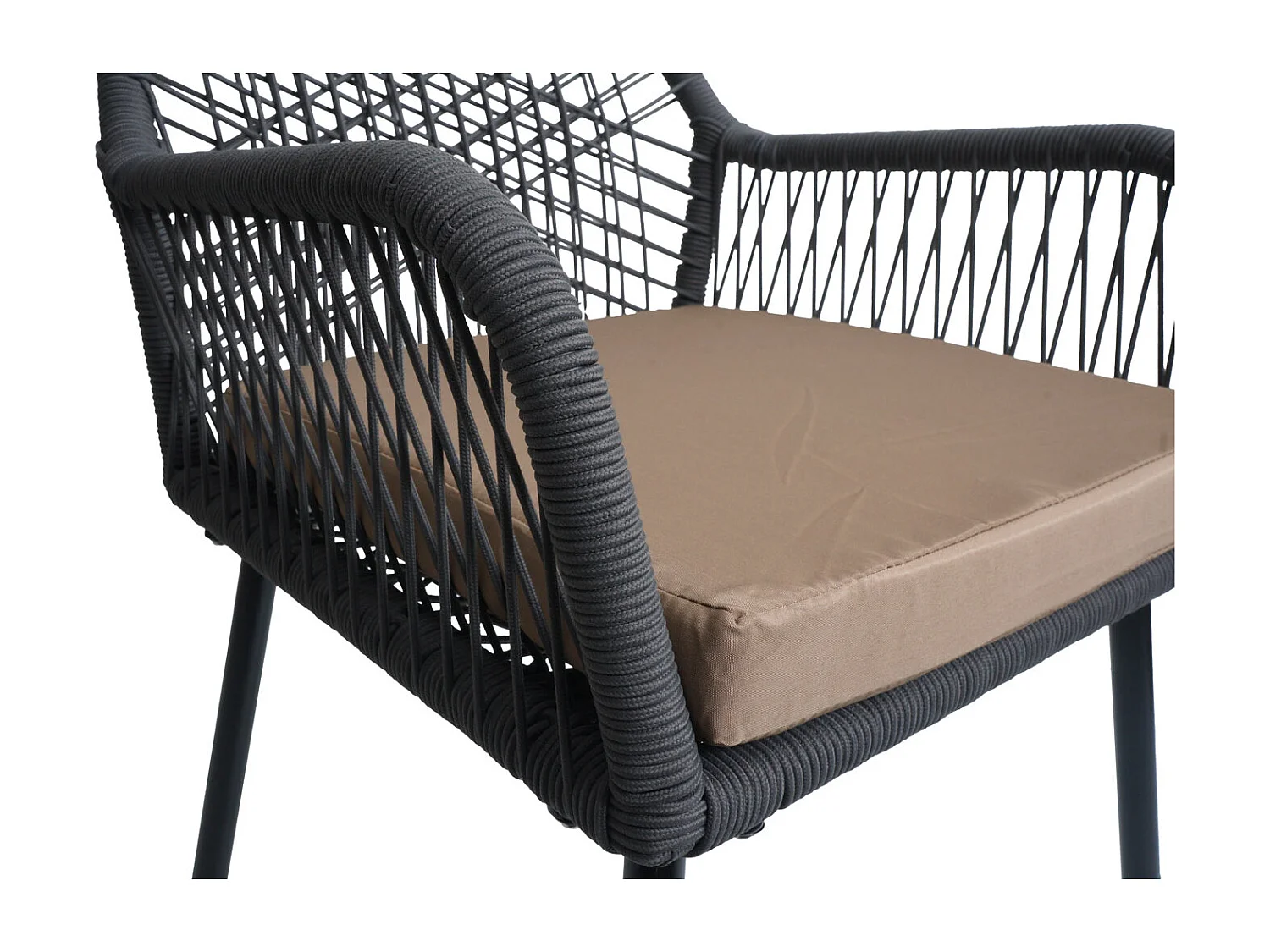 Chaise de jardin MCW-O12 (lot de 2),  anthracite, housse taupe