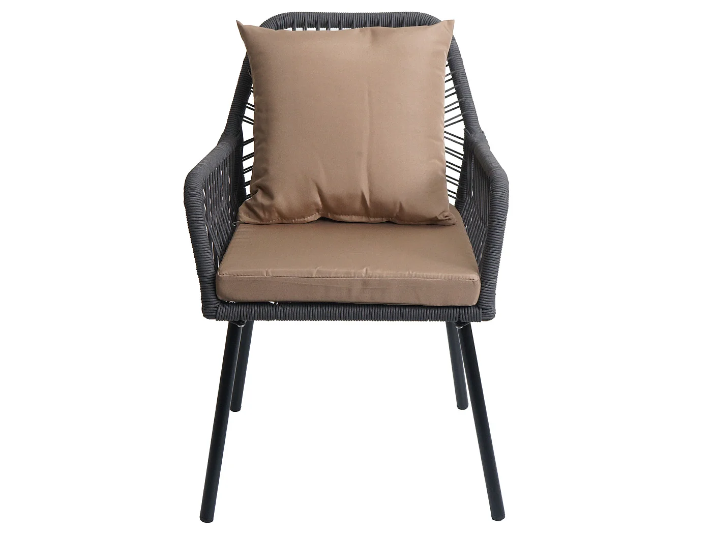 Chaise de jardin MCW-O12 (lot de 2),  anthracite, housse taupe