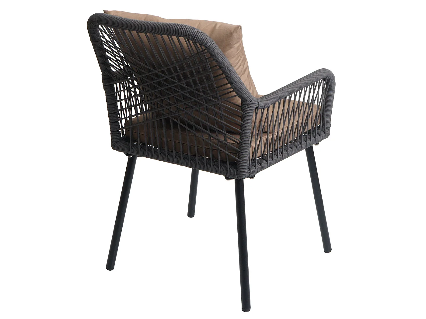 Chaise de jardin MCW-O12 (lot de 2),  anthracite, housse taupe