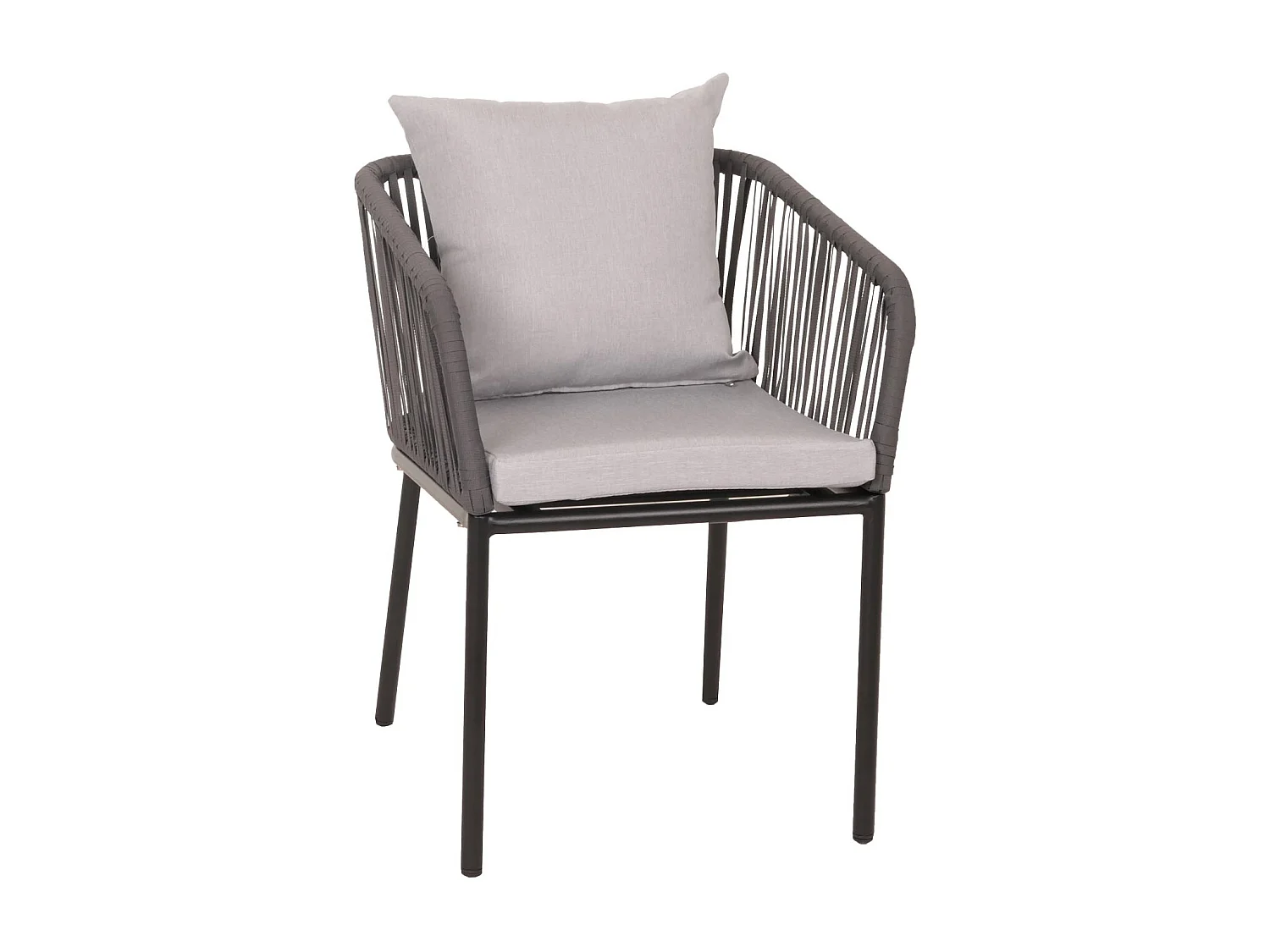 Gartengarnitur MCW-N41 (7-teilig), Anthrazit Kissen hellgrau