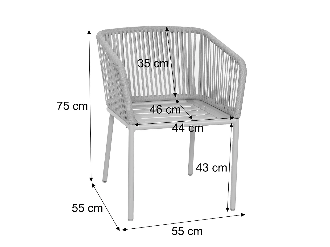 Tuinset MCW-N41 (7-delig),  grijs Kussens taupe