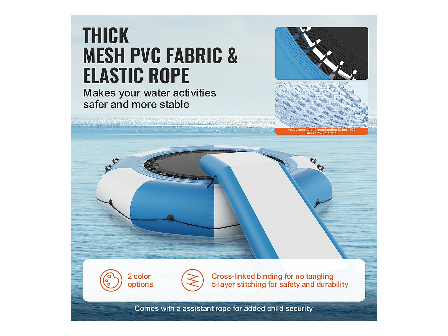 Trampoline Aquatique Gonflable SucceBuy, 310 cm, Plate-forme de Natation pour Piscine et Lac