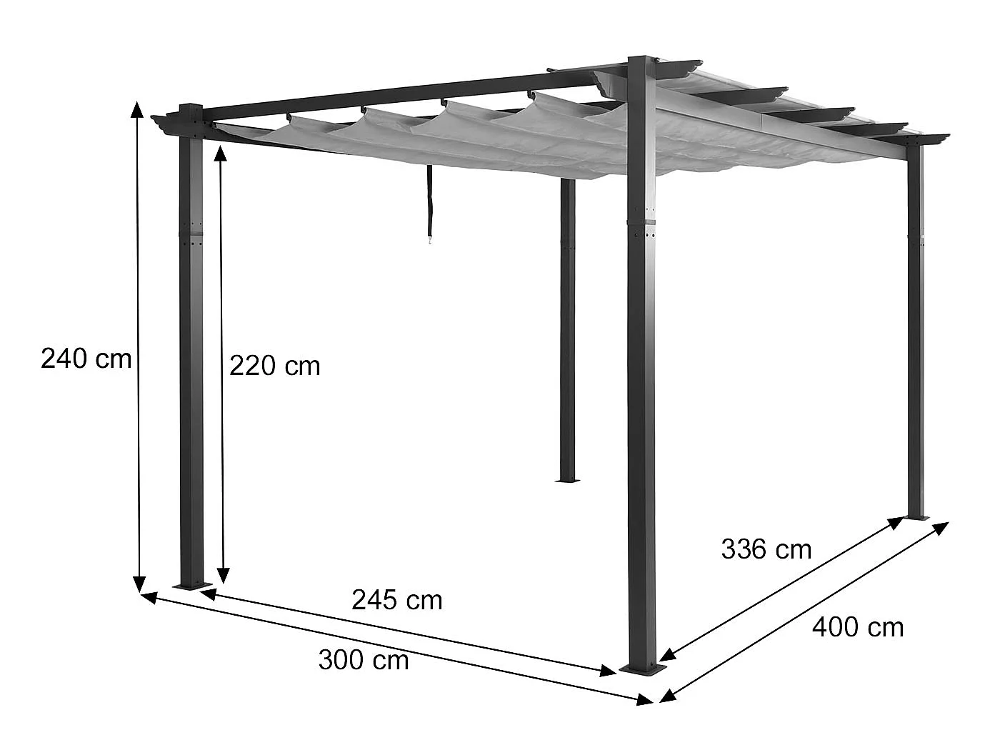 Pergola MCW-N93,  gris