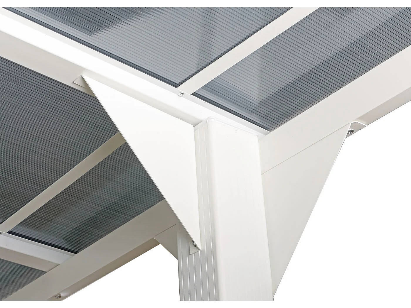 Aluminiowa wiata garażowa MCW-O23,  biała