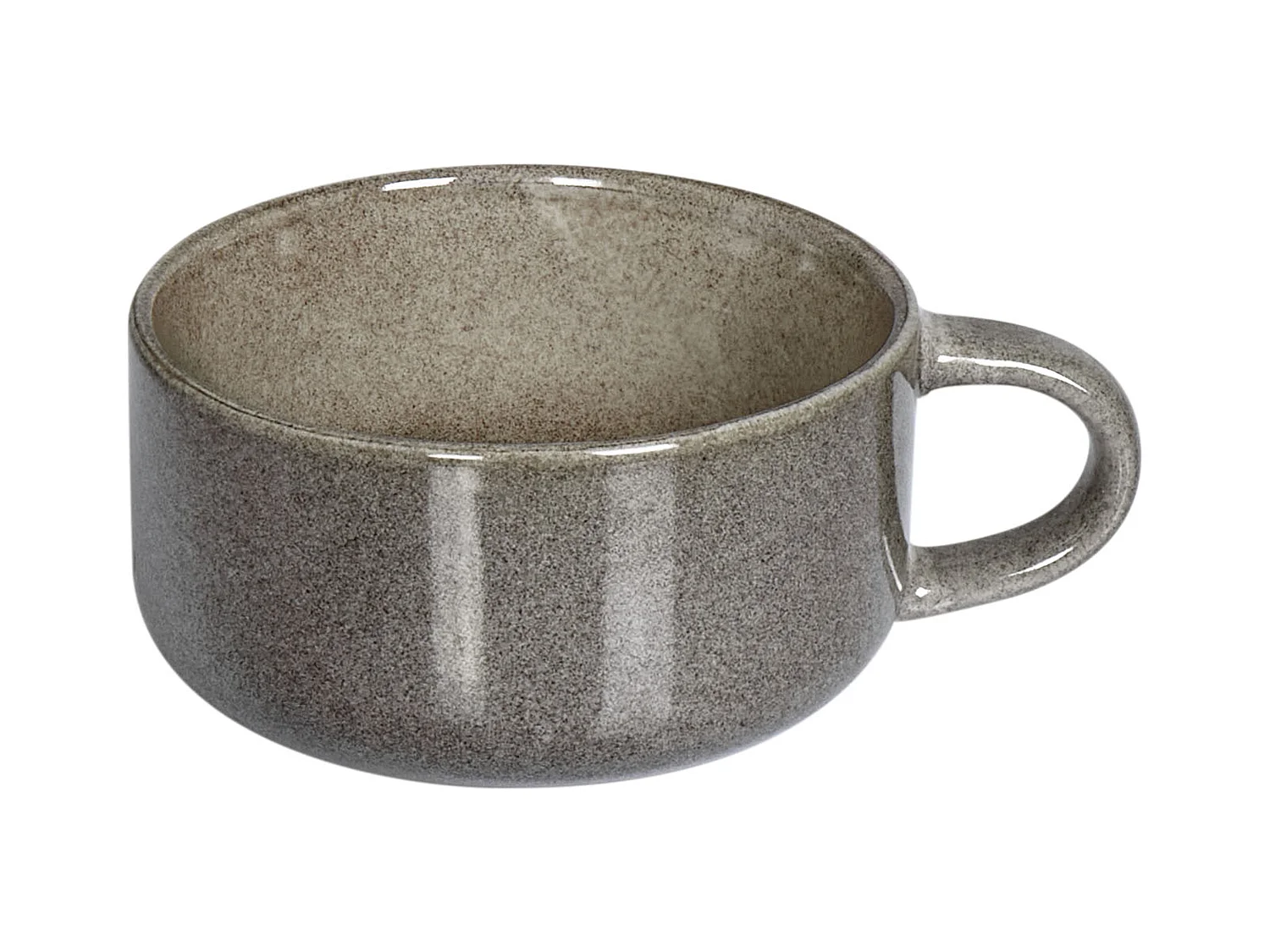 Lot de 8 tasses avec soucoupes COSTMARY Grès Gris