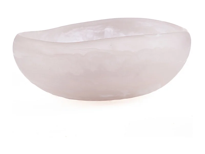 De Resin Organische Kom - Roze Wit - S