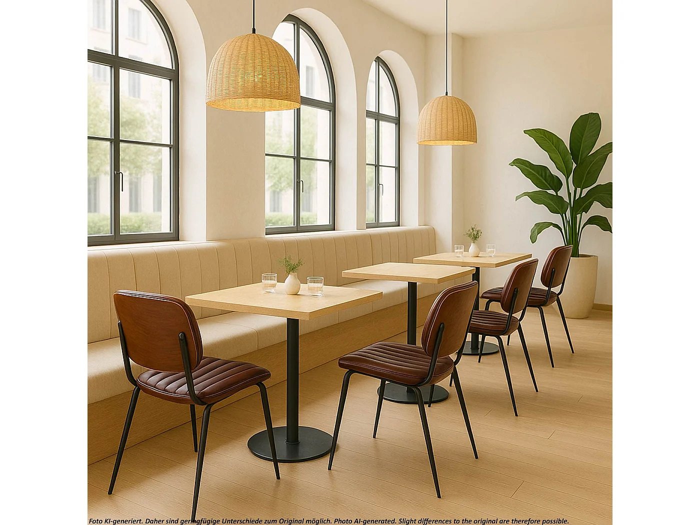 Chaise de salle à manger MCW-O44 (lot de 6),  aspect noyer, marron vintage