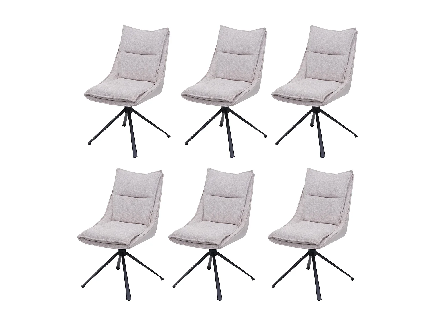 Krzesło do jadalni MCW-N71 (zestaw 6 sztuk),  kremowo-beżowy