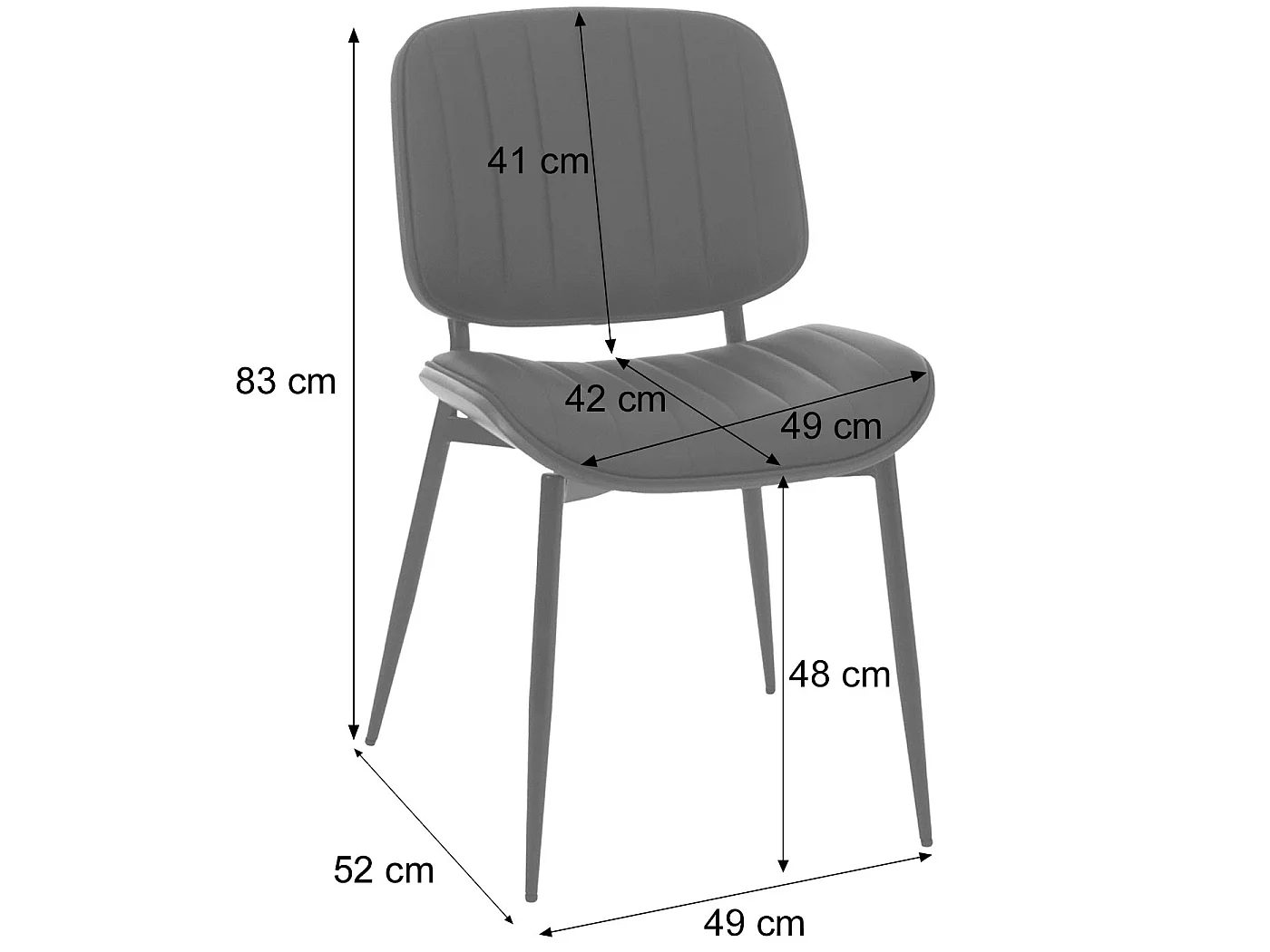 Chaise de salle à manger MCW-O44 (lot de 6),  naturel, blanc