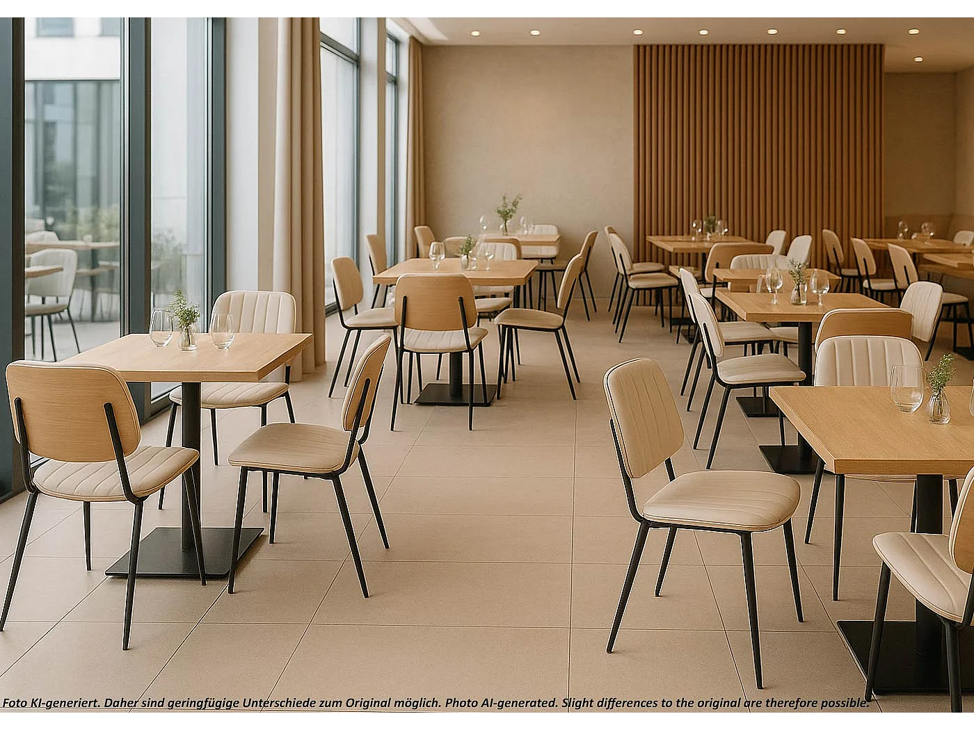 Chaise de salle à manger MCW-O44 (lot de 6),  naturel, blanc