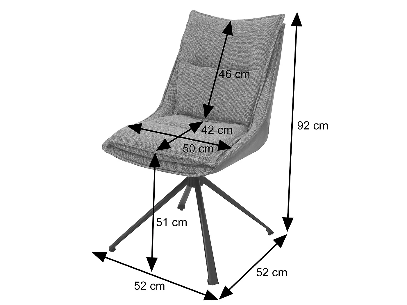 Esszimmerstuhl MCW-N71, Grau