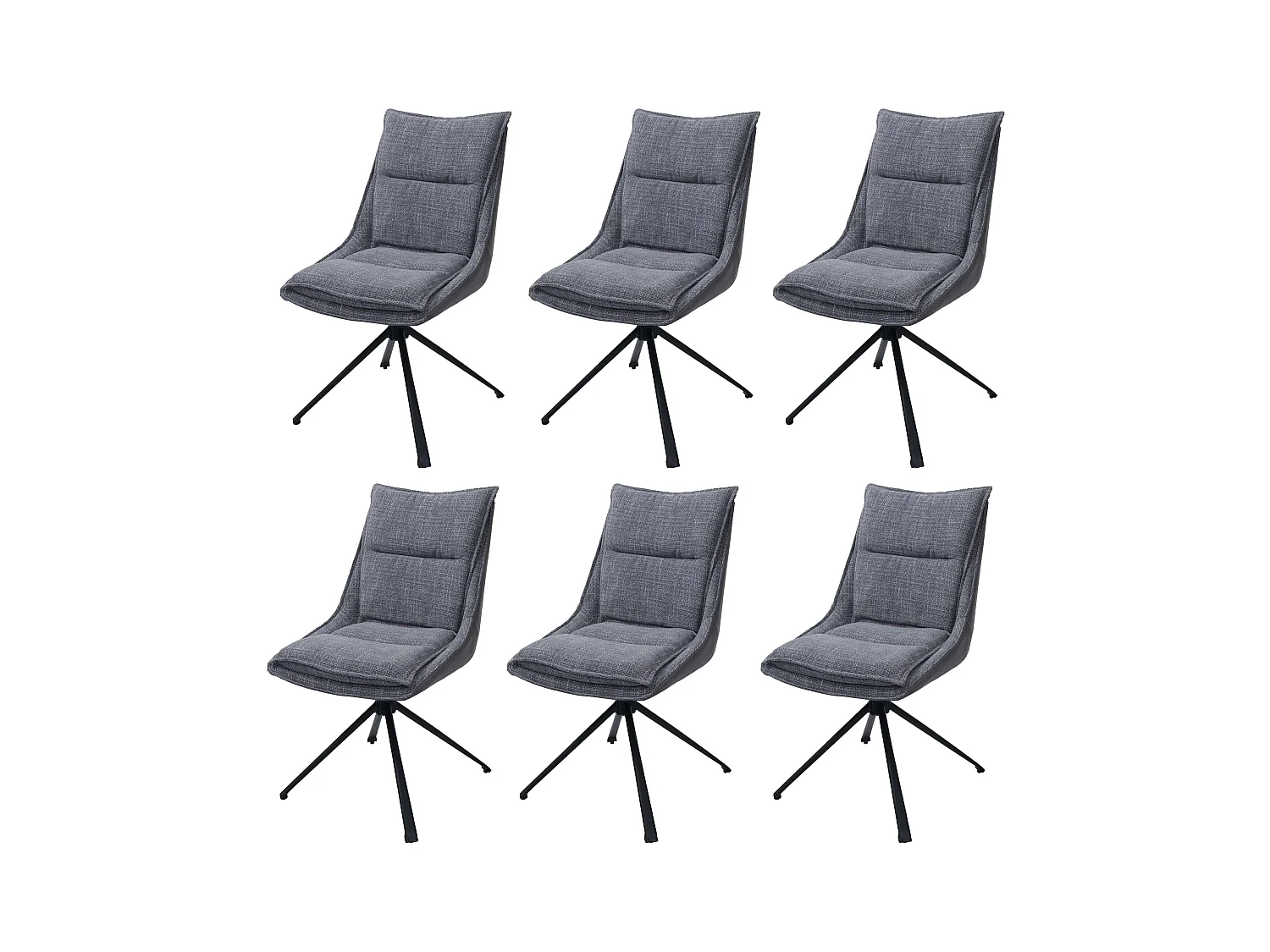 Esszimmerstuhl MCW-N71 (6er-Set), Grau
