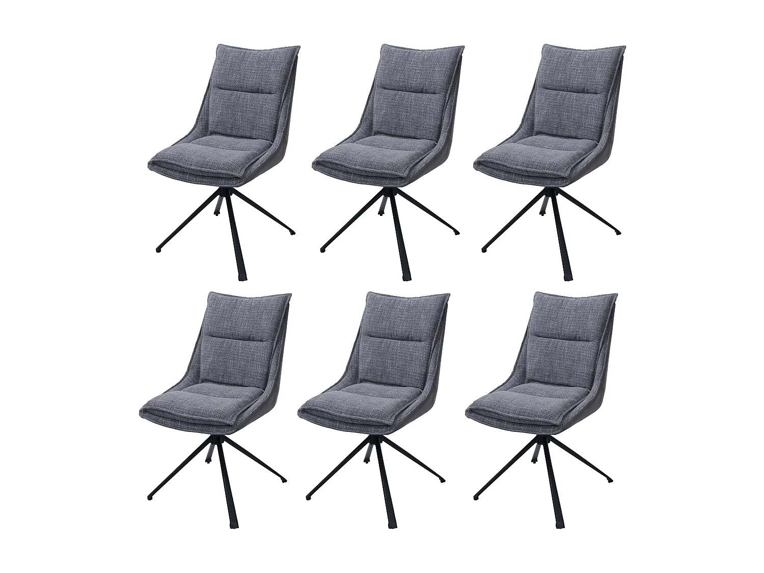 Esszimmerstuhl MCW-N71 (6er-Set), Grau