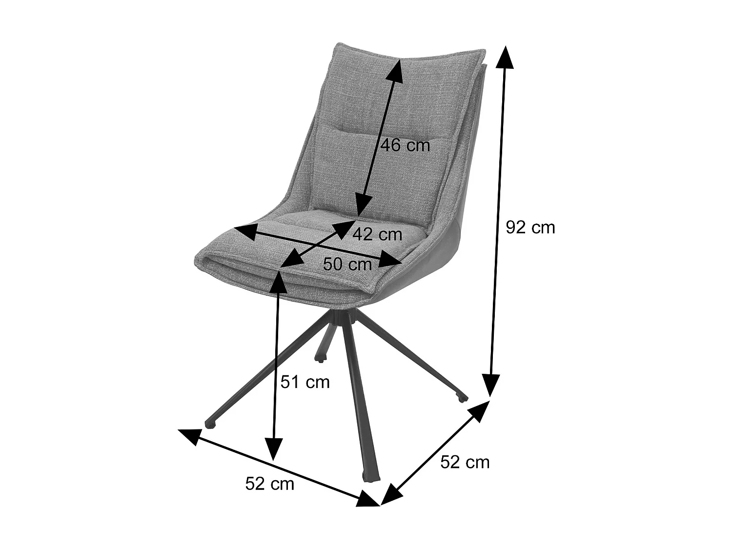 Esszimmerstuhl MCW-N71 (6er-Set), Grau