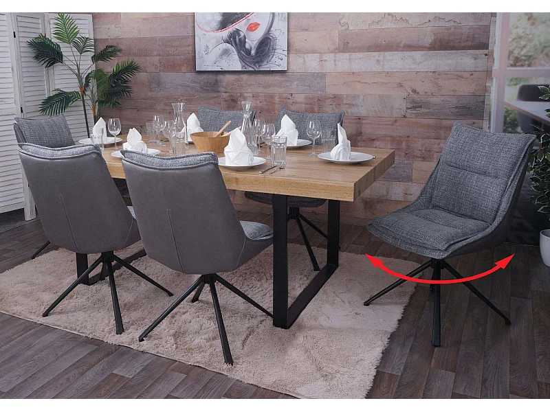 Cadeira de jantar MCW-N71 (conjunto de 6),  cinzento