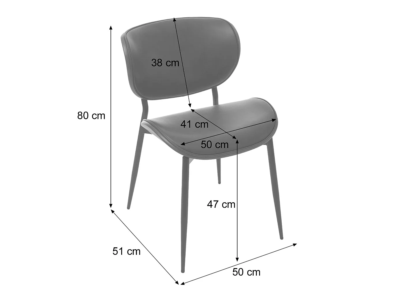 Chaise de salle à manger MCW-O45 (lot de 6),  naturel, blanc