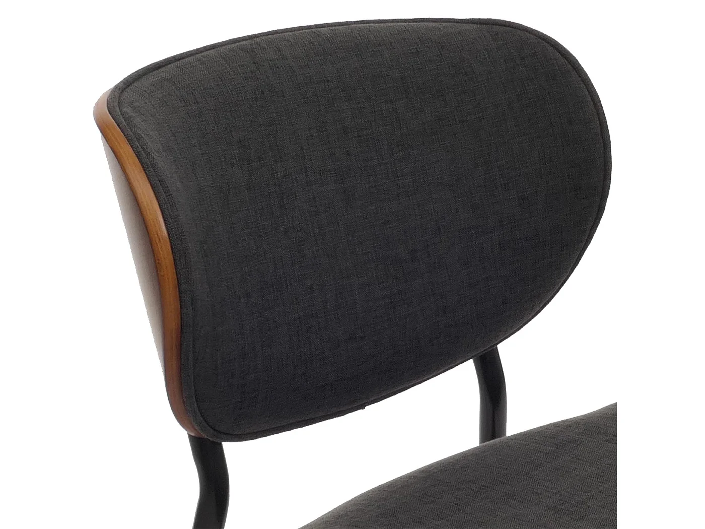 Silla de comedor MCW-O45 (juego de 6),  aspecto nogal, gris oscuro