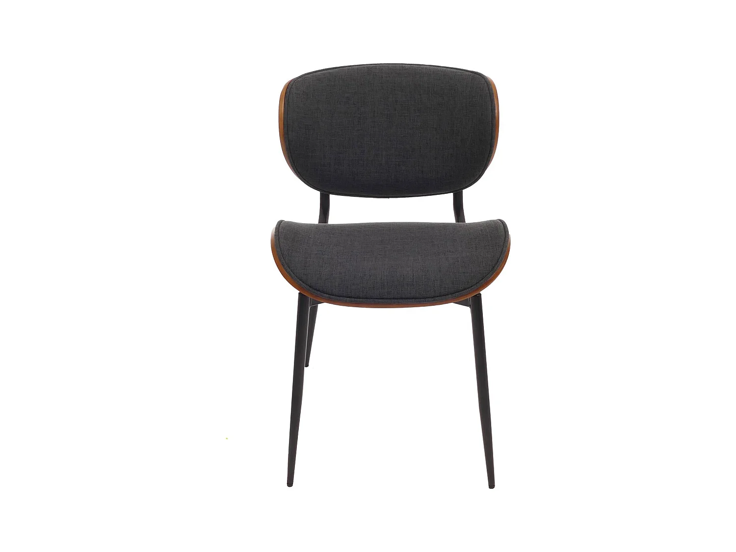 Silla de comedor MCW-O45 (juego de 6),  aspecto nogal, gris oscuro