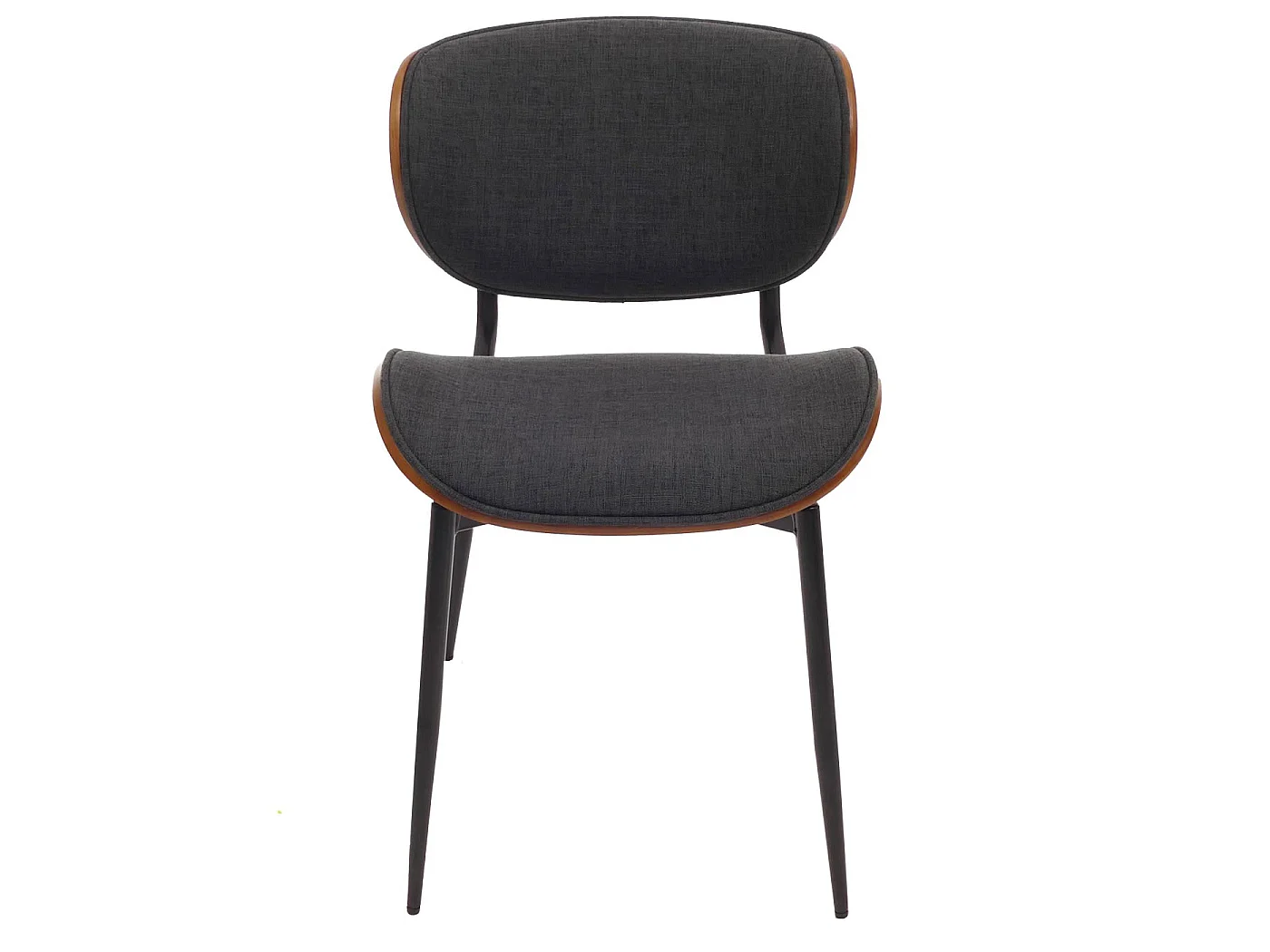 Chaise de salle à manger MCW-O45 (lot de 6),  aspect noyer, gris foncé