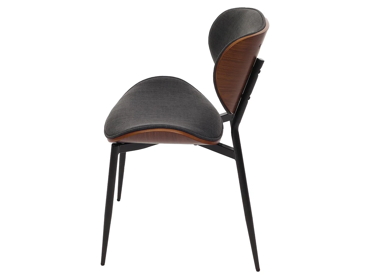 Chaise de salle à manger MCW-O45 (lot de 6),  aspect noyer, gris foncé