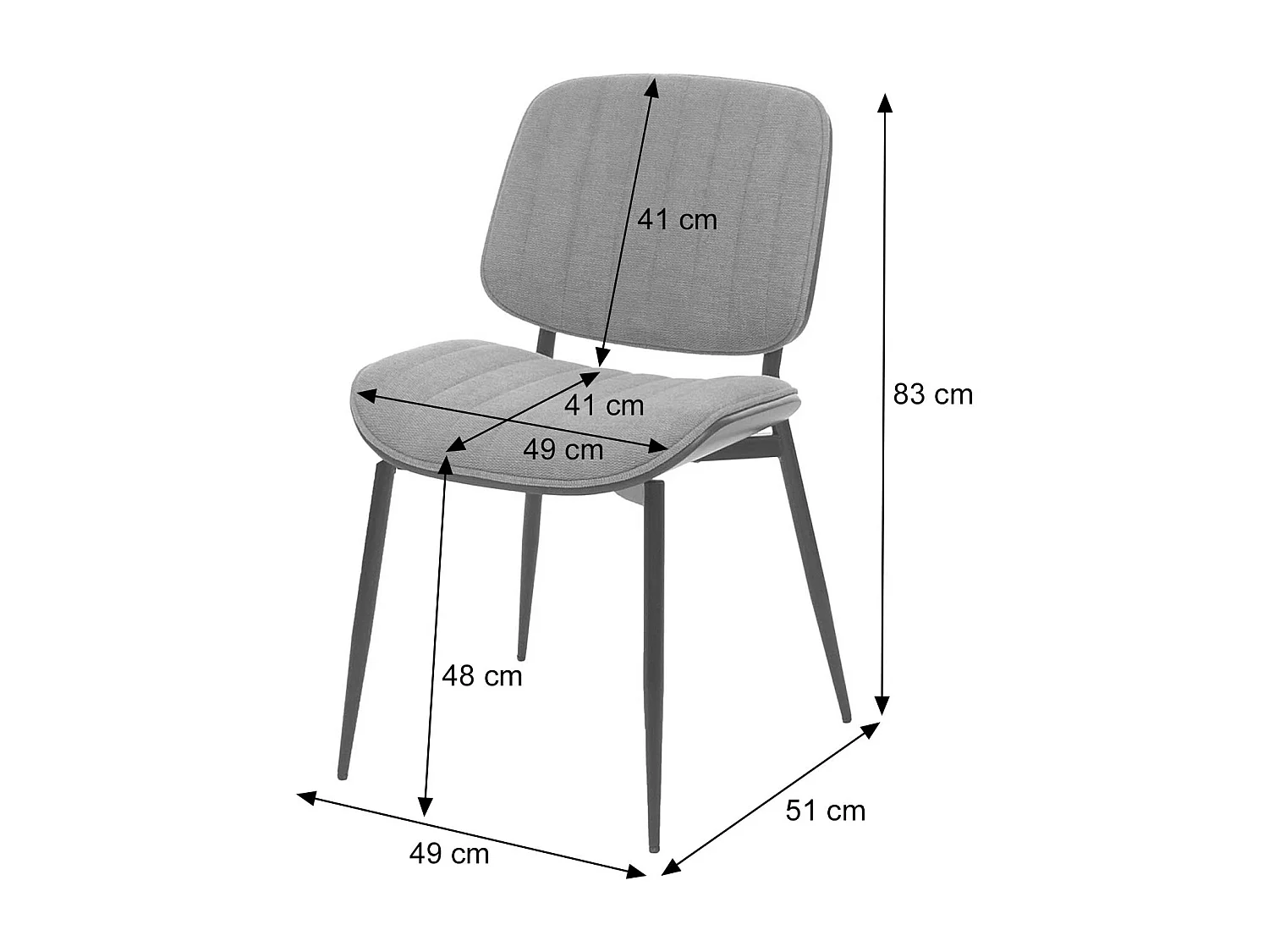 Chaise de salle à manger MCW-O44 (lot de 6),  aspect noyer, gris foncé