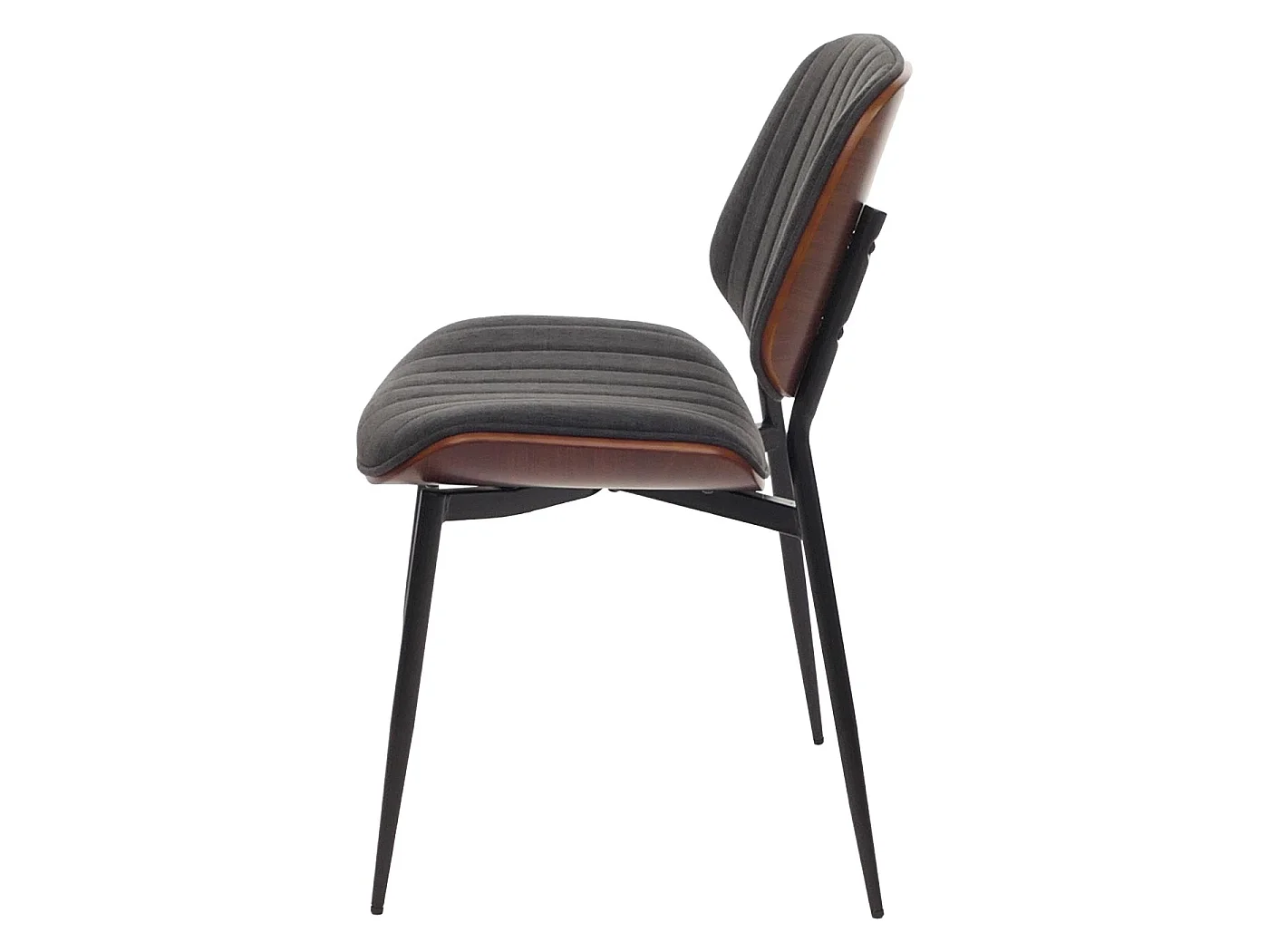 Chaise de salle à manger MCW-O44 (lot de 6),  aspect noyer, gris foncé