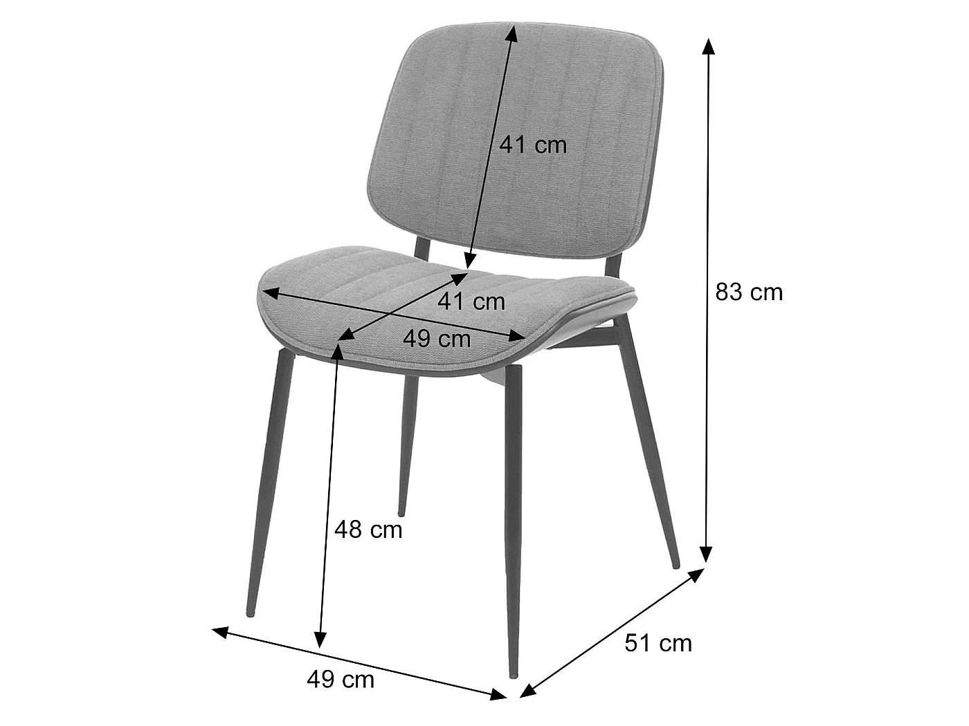 Chaise de salle à manger MCW-O44 (lot de 6),  aspect noyer, gris clair