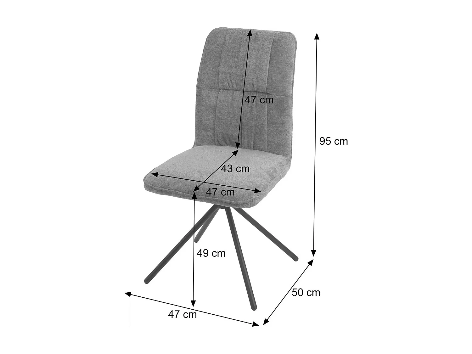 Spisestuestol MCW-N99 (sæt med 6 stk.),  blågrøn