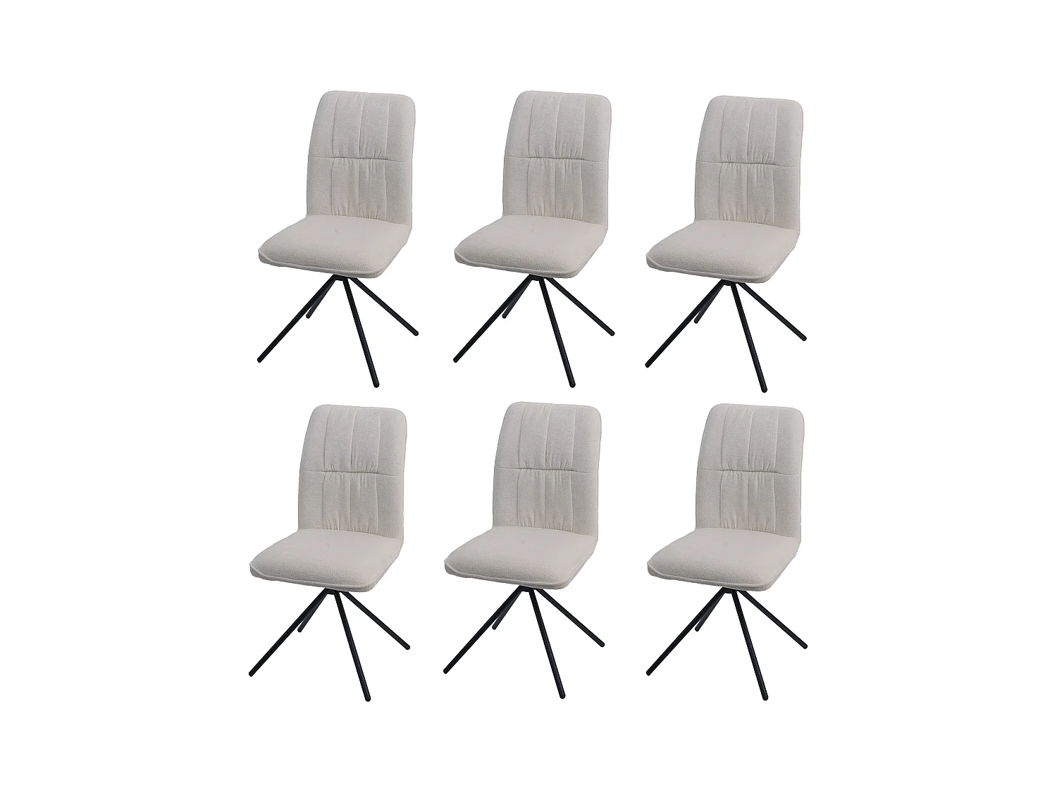 Esszimmerstuhl MCW-N99 (6er-Set), Creme