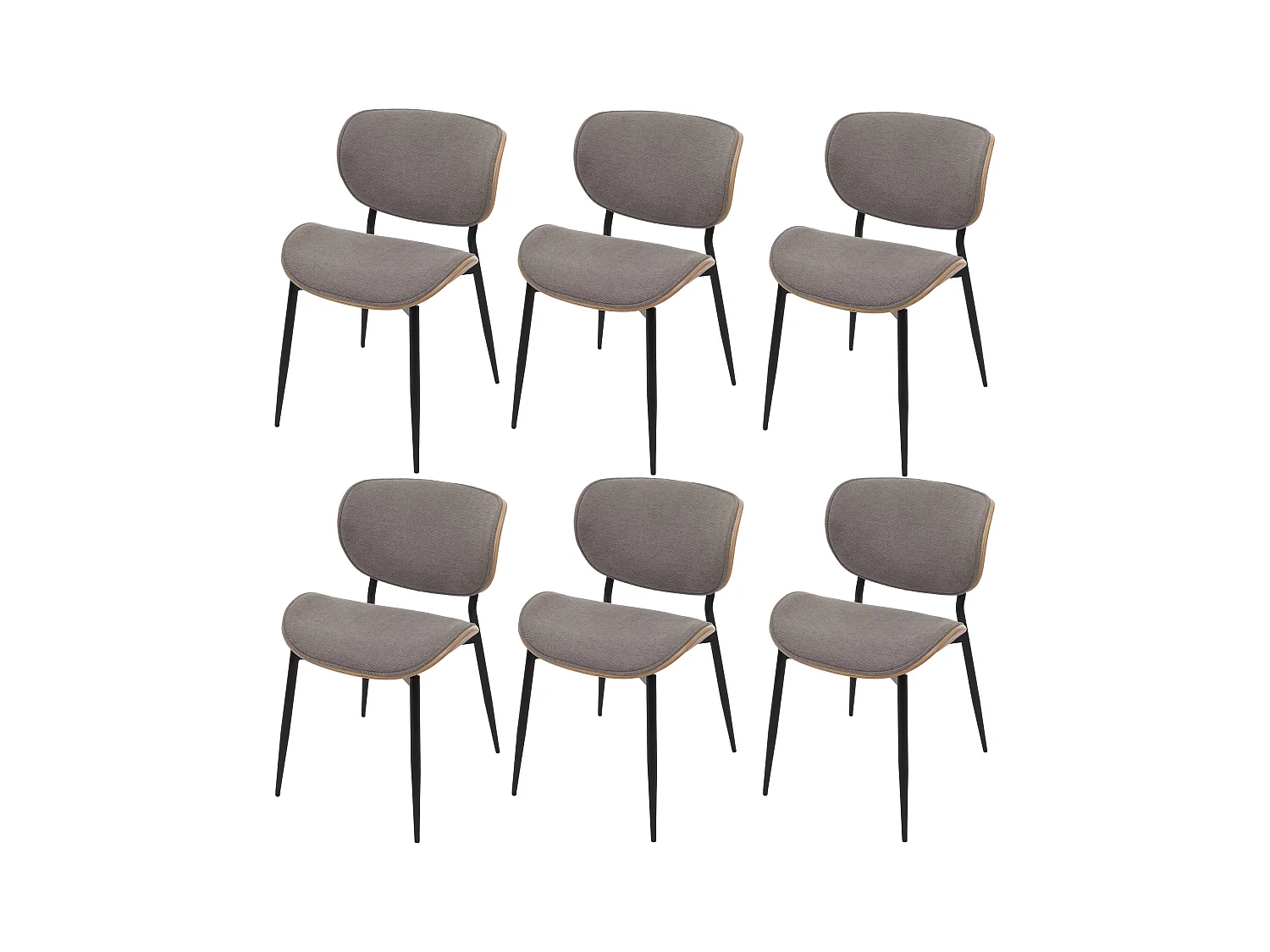 Chaise de salle à manger MCW-O45 (lot de 6),  naturel, gris clair