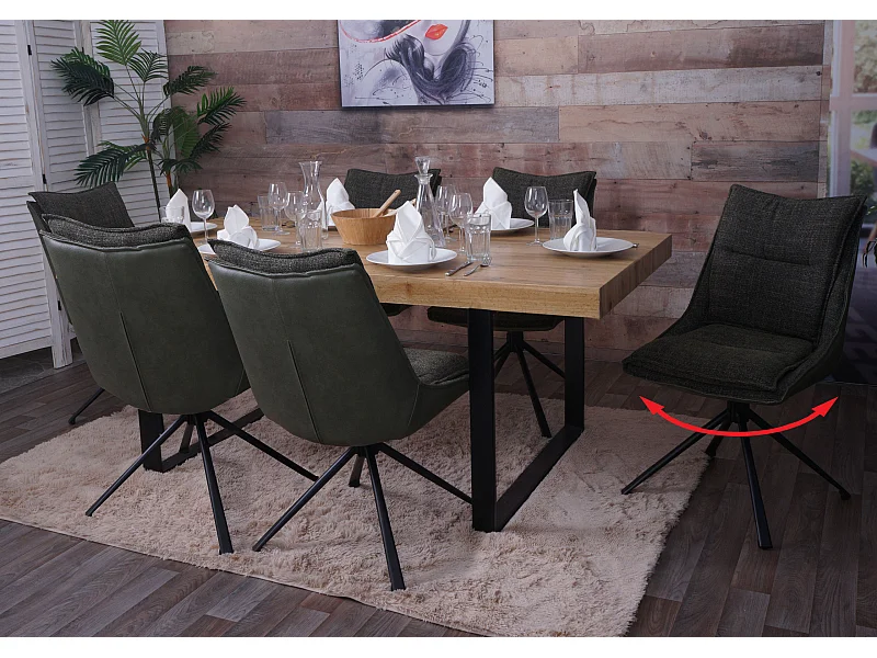 Silla de comedor MCW-N71 (juego de 6),  verde