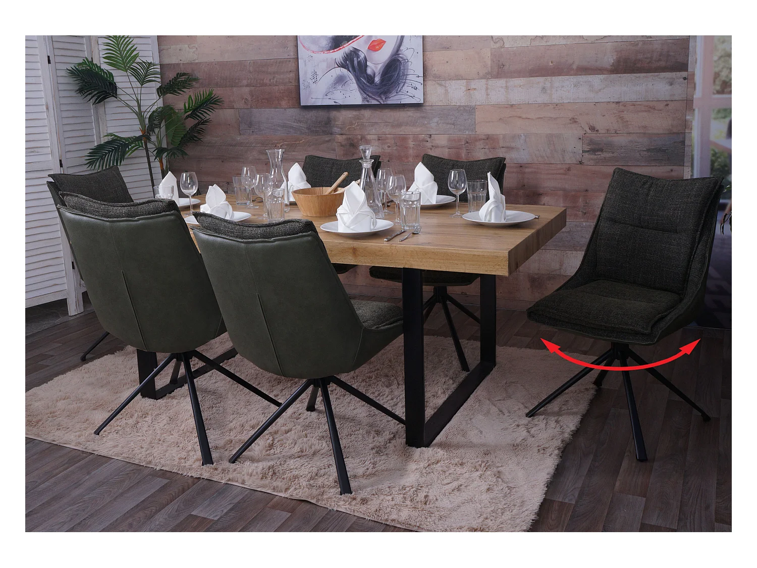 Esszimmerstuhl MCW-N71 (6er-Set), Grün