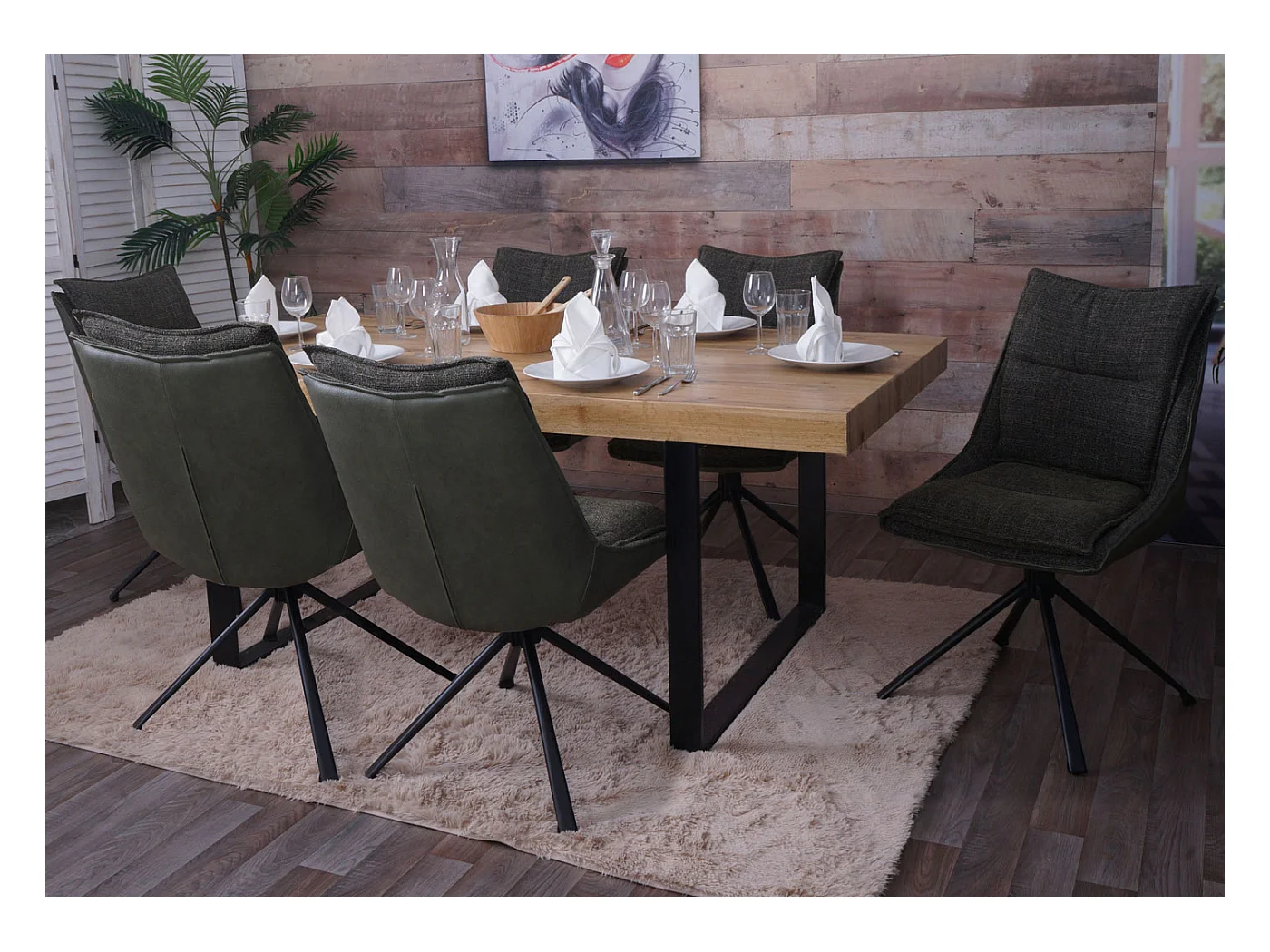 Esszimmerstuhl MCW-N71 (6er-Set), Grün