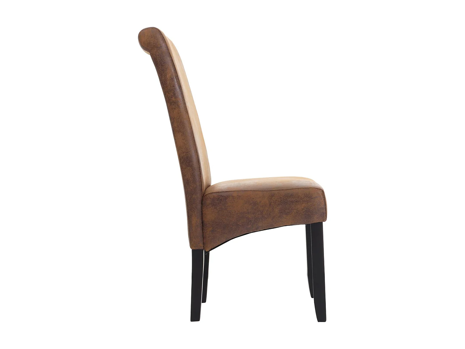 Chaise de salle à manger MCW-N67 (lot de 6),  aspect daim, pieds noirs