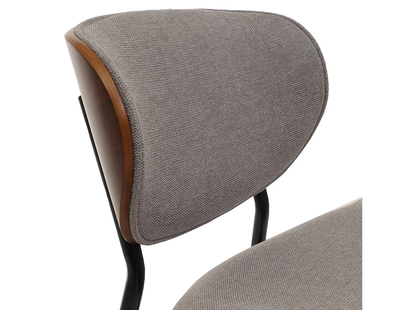 Chaise de salle à manger MCW-O45 (lot de 6),  aspect noyer, gris clair