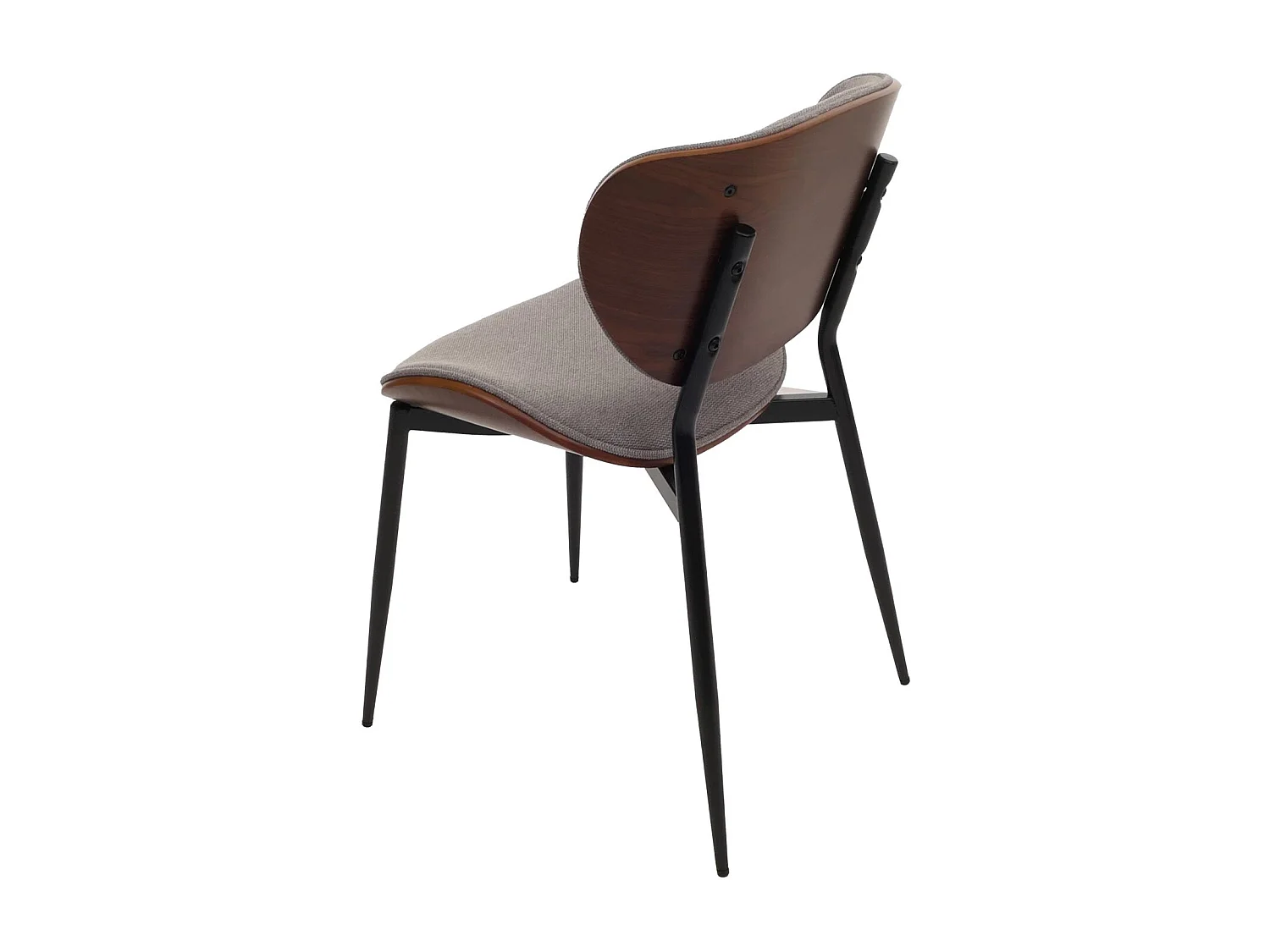 Chaise de salle à manger MCW-O45 (lot de 6),  aspect noyer, gris clair