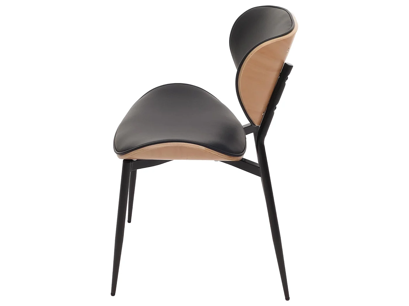 Chaise de salle à manger MCW-O45 (lot de 6),  naturel, noir