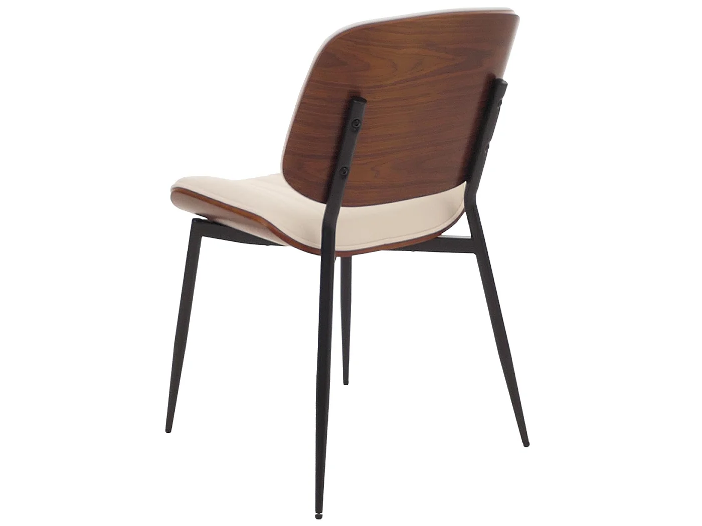 Chaise de salle à manger MCW-O44 (lot de 6),  aspect noyer, blanc