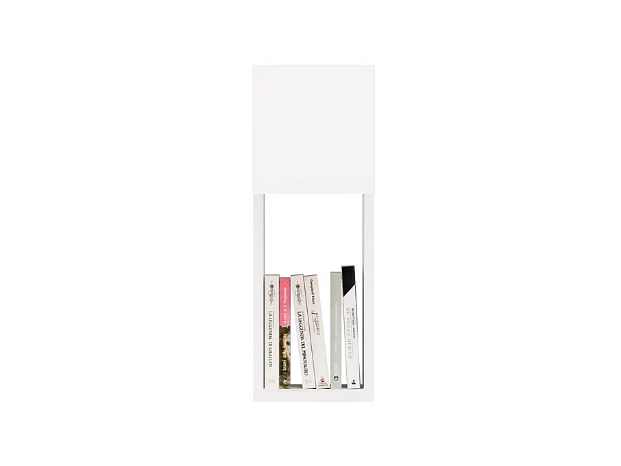 GALAX - Table de chevet blanche moderne avec tiroir et étagère 20x30x55 cm