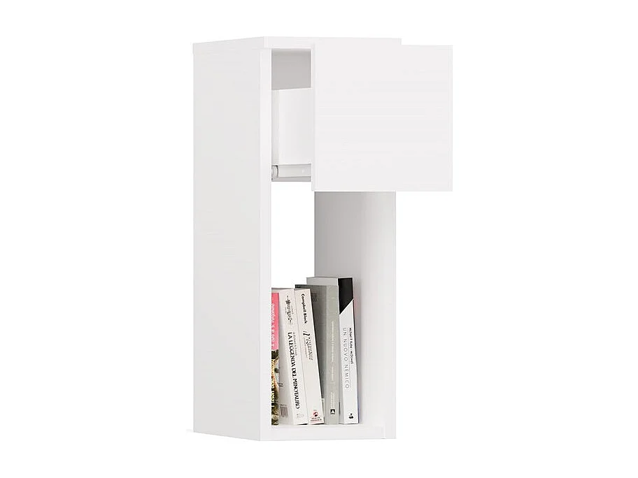 Szafka nocna GALAX 20/1S | Biała | 20x30x55 cm | Nowoczesny stolik z szufladą