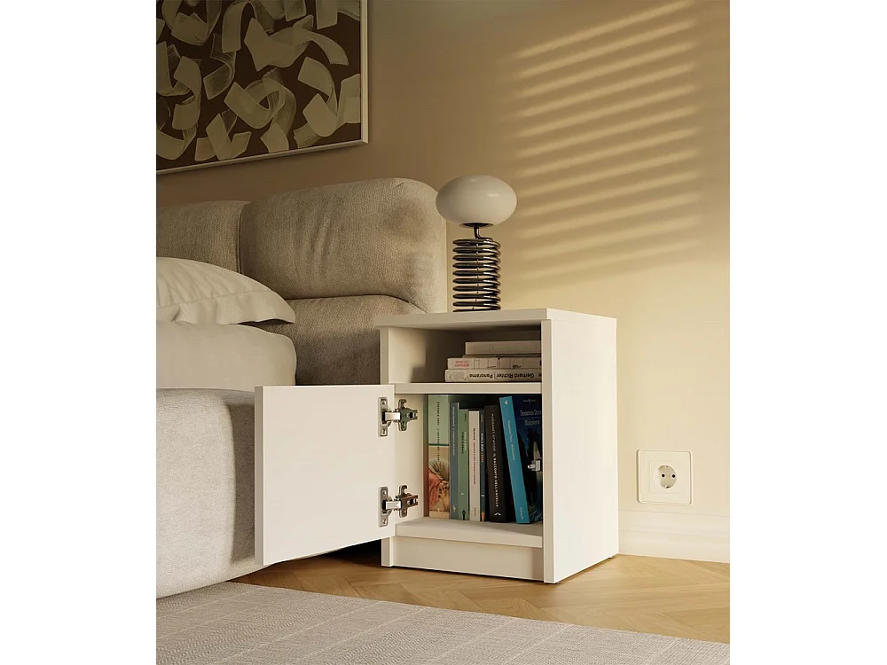 Szafka Nocna GALAX 30 1D | Biała  | 30x30x40 cm | Szafka/Stolik Nocny