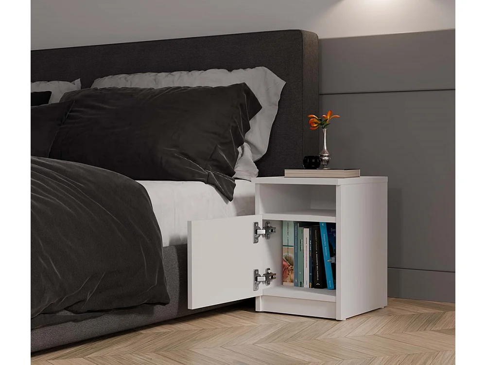 Szafka Nocna GALAX 30 1D | Biała  | 30x30x40 cm | Szafka/Stolik Nocny