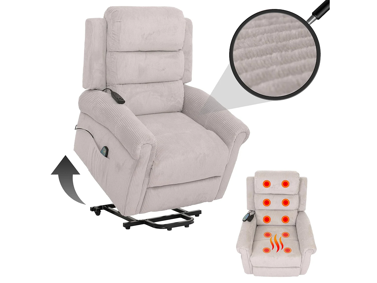 Fernsehsessel MCW-K63, Hellgrau