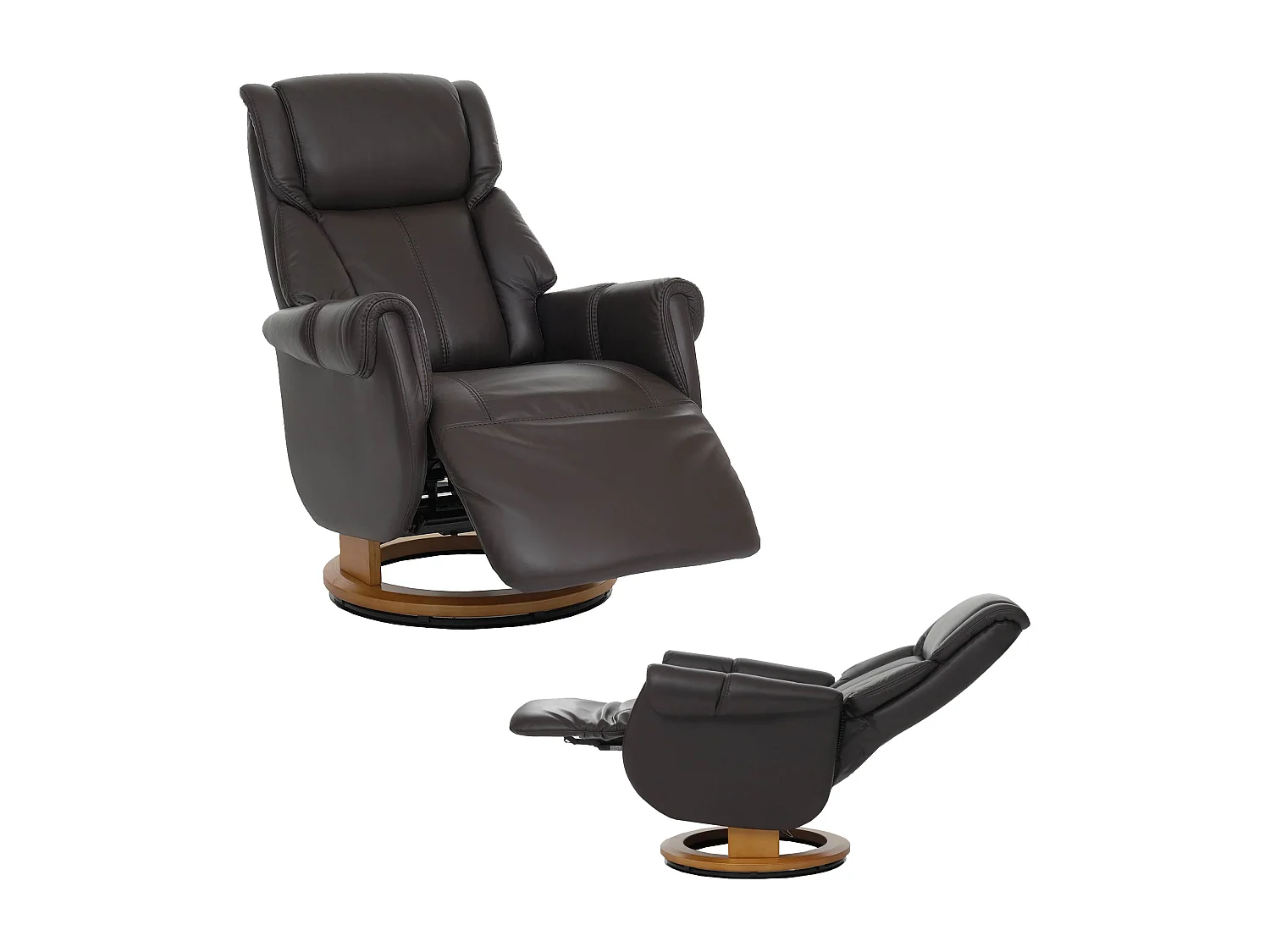 MCA Relaxsessel + Aufstehhilfe MCW-N58, Braun, Holz Natur