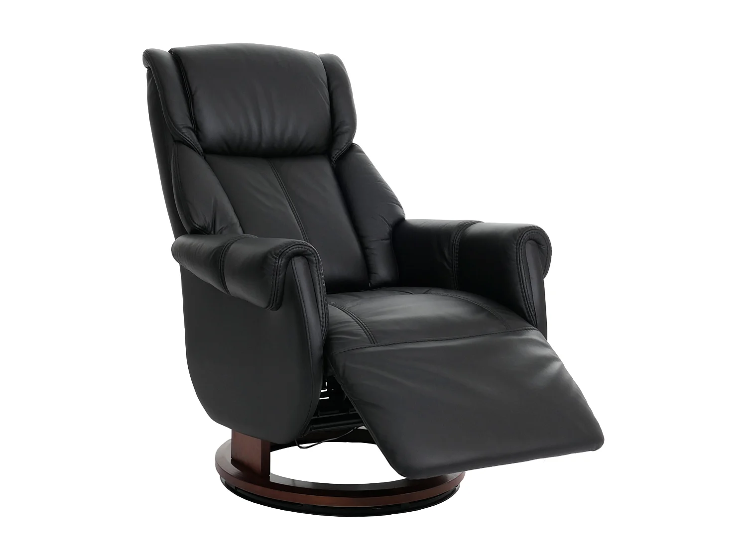 MCA Relaxsessel + Aufstehhilfe MCW-N58, Schwarz, Holz walnussfarben